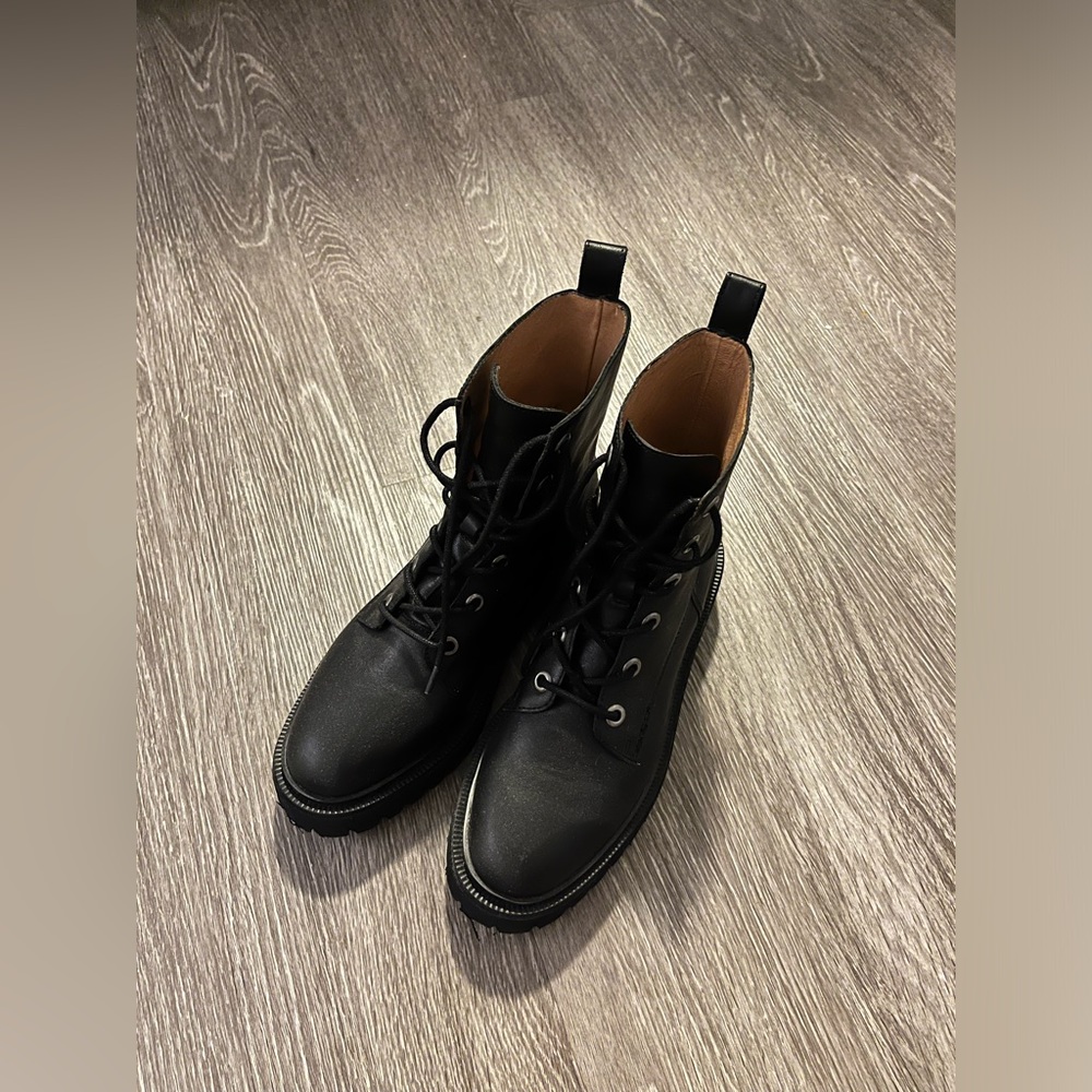 Madewell Rayna Lace-Up Boot in Leather